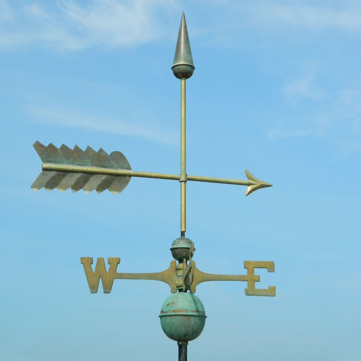 Aged Large Copper Arrow Weathervane